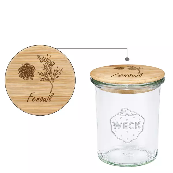 Trälock Fenouil med WECK-träbas 160 ml Trälock Fenouil med WECK-träbas 160 ml