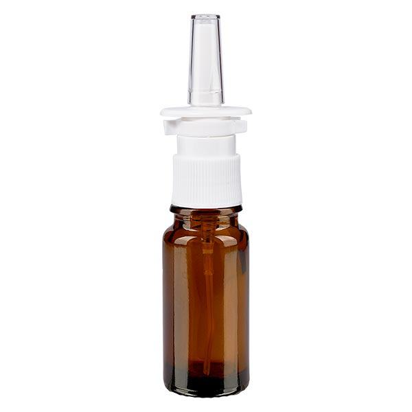 Apoteksflaska brun 10ml nässprayflaska vit standard Apoteksflaska brun 10ml nässprayflaska vit standard