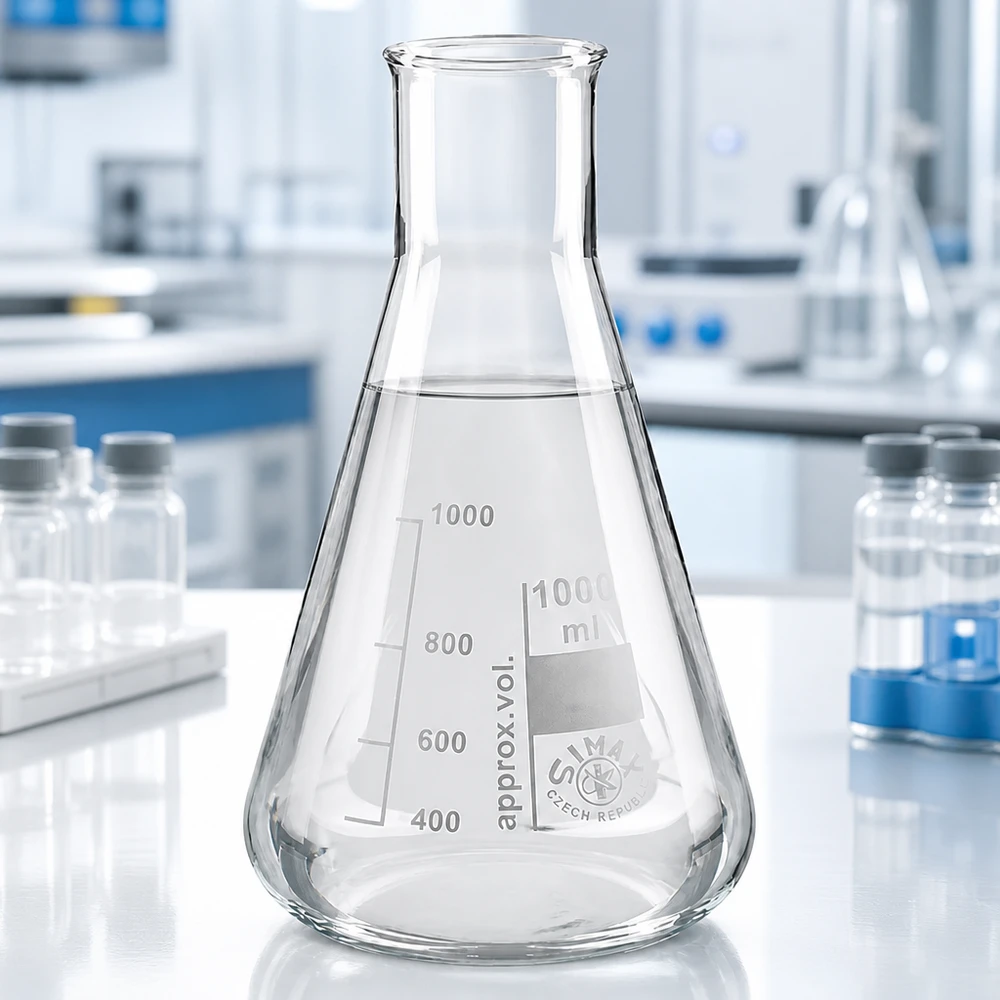Erlenmeyerkolv 200ml bred hals Erlenmeyerkolv med vid mynning 200 ml av transparent glas för kemiska analyser