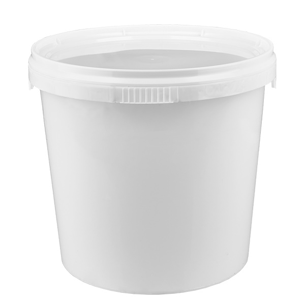 1 liters vit plasthink av polypropylen med lock