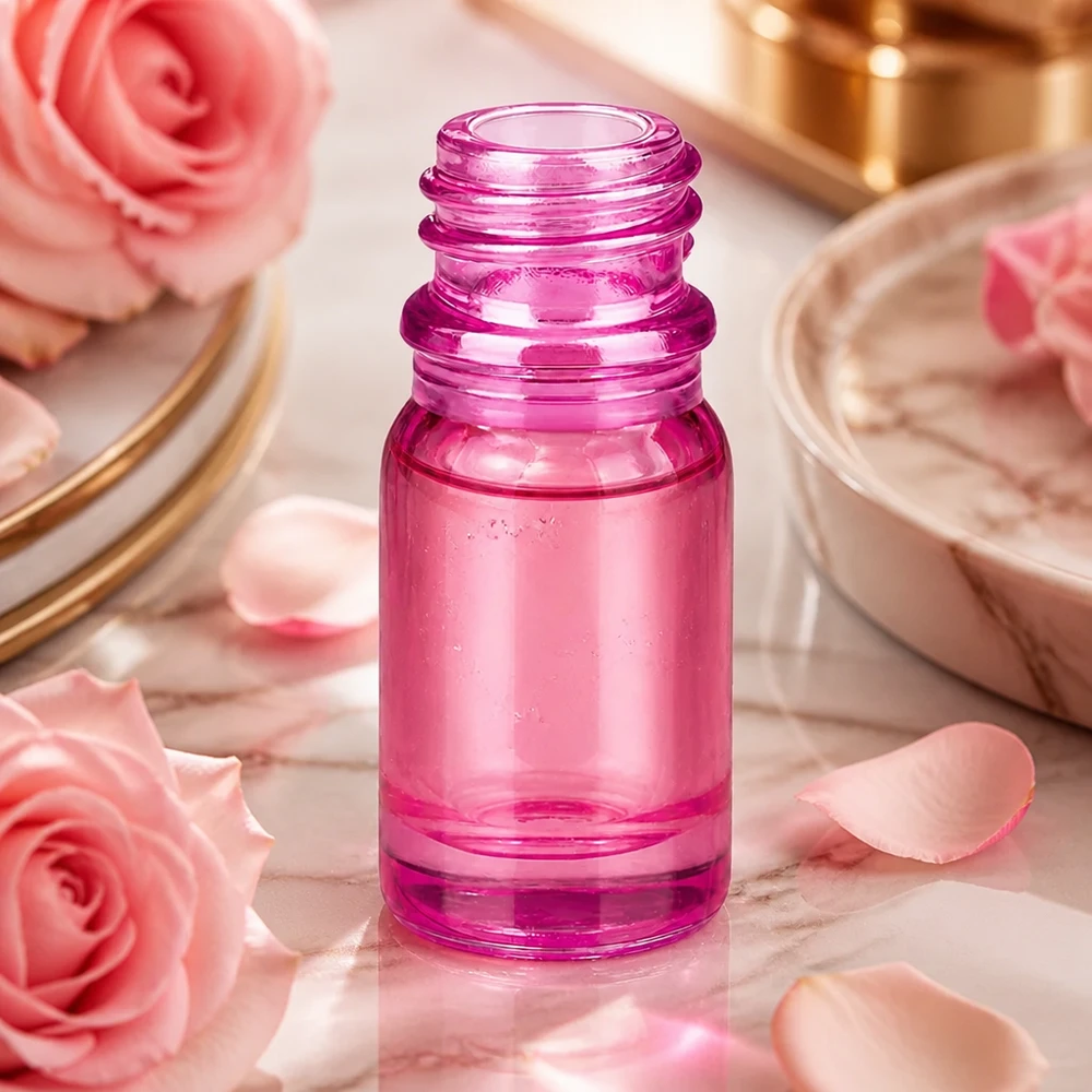 5ml apoteksflaska PurpleLine UT18/5 UNiTWIST 5ml PurpleLine UT18/5 glasflaska med UNiTWIST-lock för eteriska oljor i rosa-violett