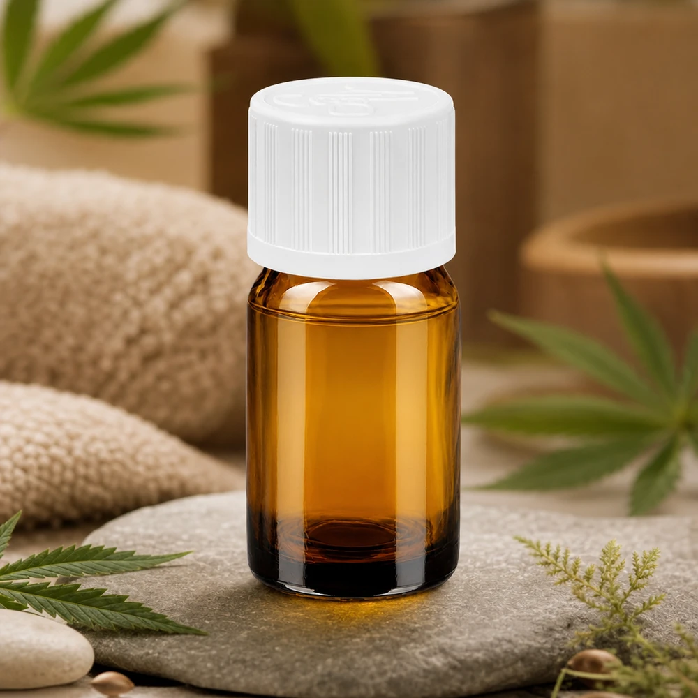 5 ml glasflaska BrownLine-serien med UT18/5-gänga för professionell aromaterapi och apotek