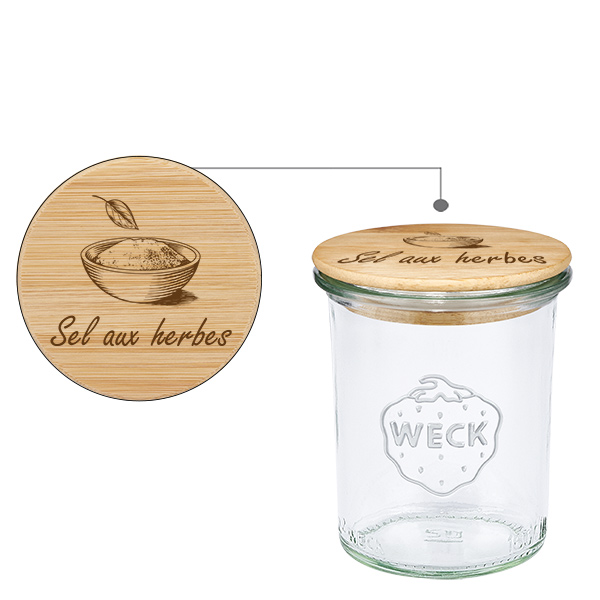 Trälock Sel aux herbes med WECK verre renversé Trälock Sel aux herbes med WECK verre renversé