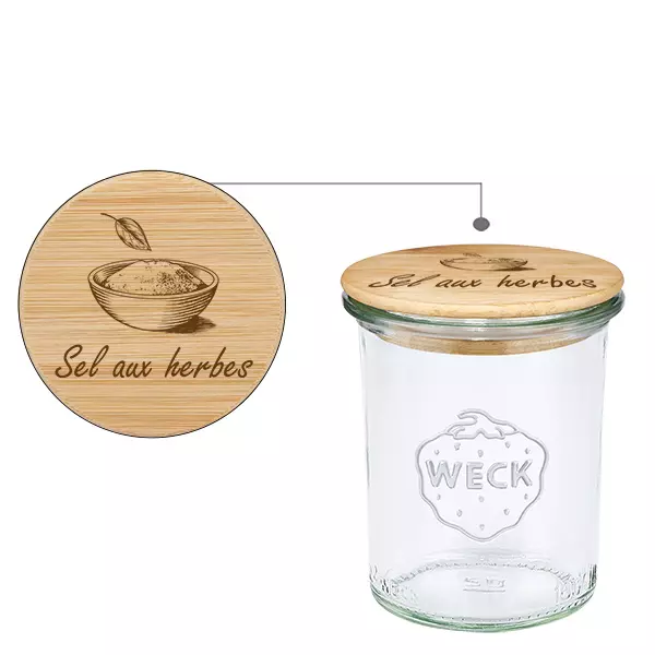 Trälock Sel aux herbes med WECK verre renversé Trälock Sel aux herbes med WECK verre renversé