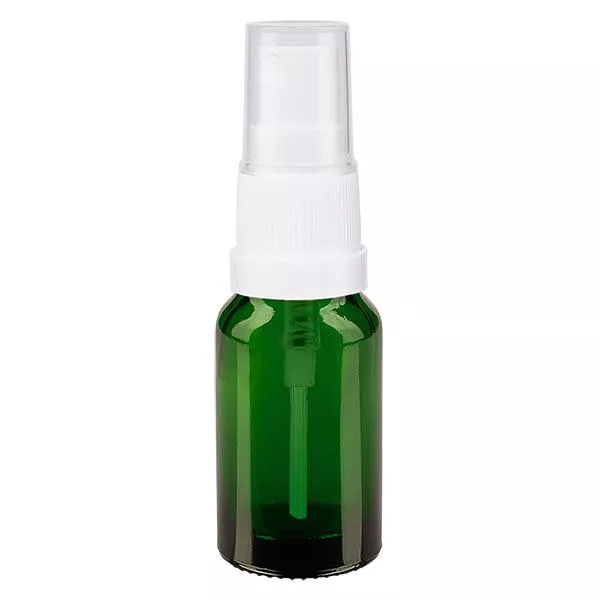 Apoteksflaska grön 10ml spray topp vit Apoteksflaska grön 10ml spray topp vit