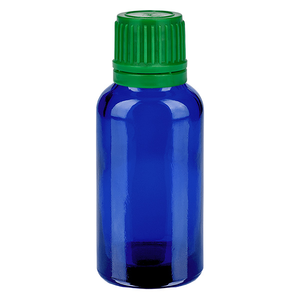 30ml flaska 11mm skruvkork grönt sabotagesäkert lock BlueLine UT18/30