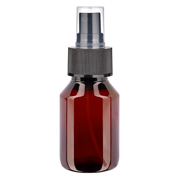 PET-flaska 50ml med atomiserare svart PET-flaska 50ml med atomiserare svart