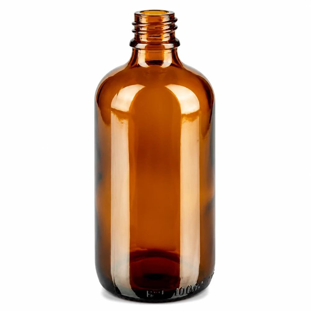 100 ml flaska 11 mm skruvkork grön Standard BrownLine UT18/100 Brun 100 ml glasflaska med 11 mm gänga för säker förvaring av läkemedel och tinkturer