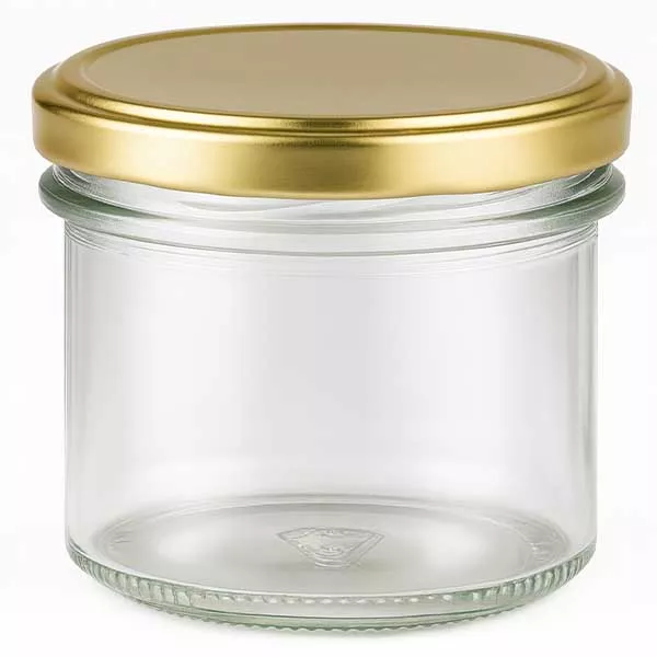 125ml Sturzglas leer mit goldenem BasicSeal Deckel UNiTWIST für Marmelade und Konserven