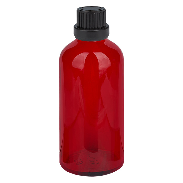 100ml flaska 11mm skruvkork svart med säkerhetsförslutning RedLine UT18/100