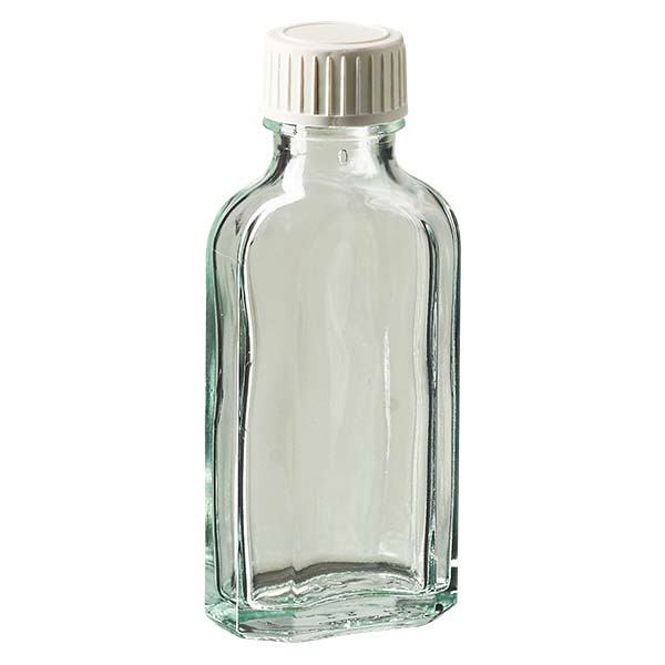 50 ml Meplat genomskinligt skruvlock med PE-skuminsats 50 ml Meplat genomskinligt skruvlock med PE-skuminsats