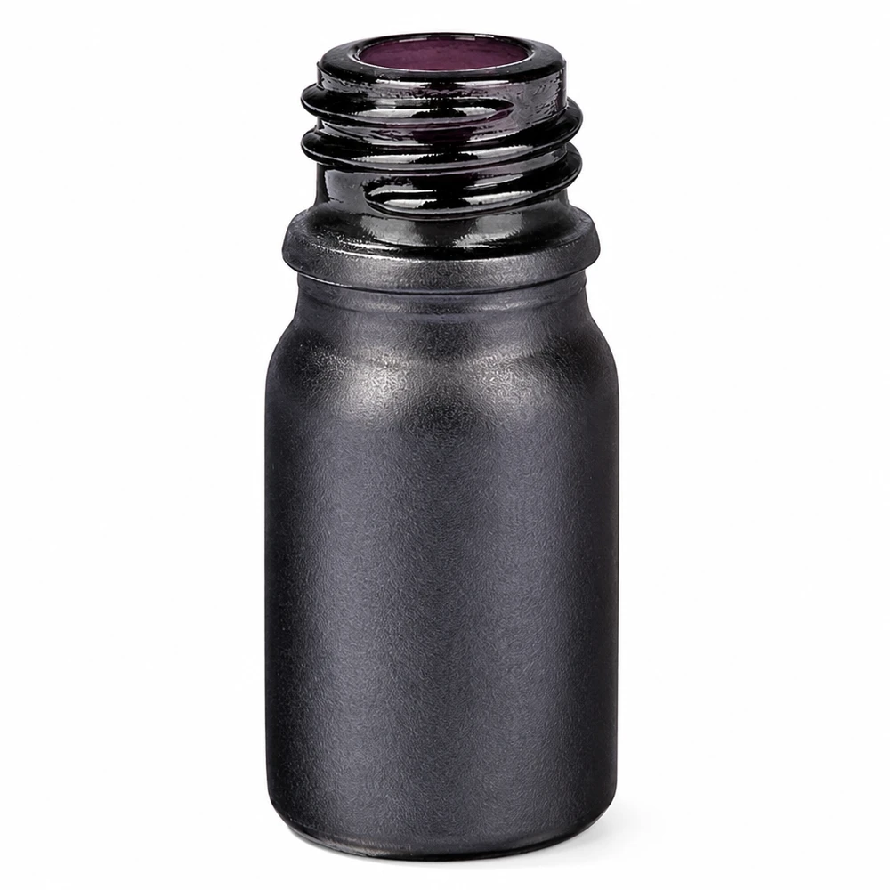 5ml apoteksflaska BlackLine UT18/5 UNiTWIST i svartviolett glas med skruvgänga