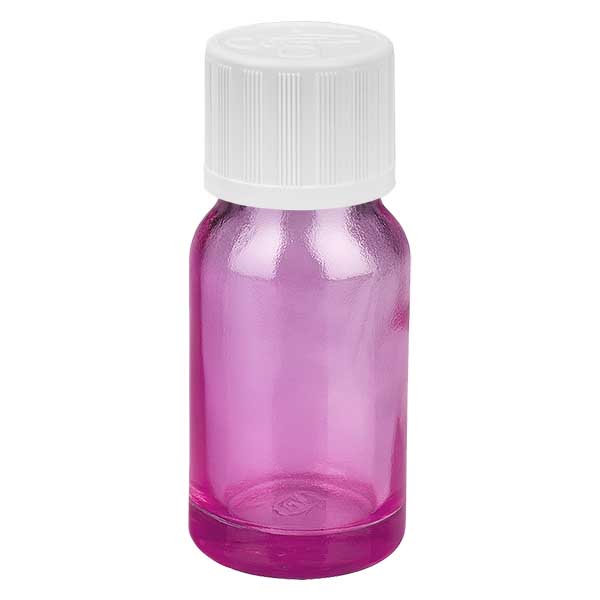 10ml flaska 11mm skruvkork vit standard barnsäker PurpleLine UT18/10