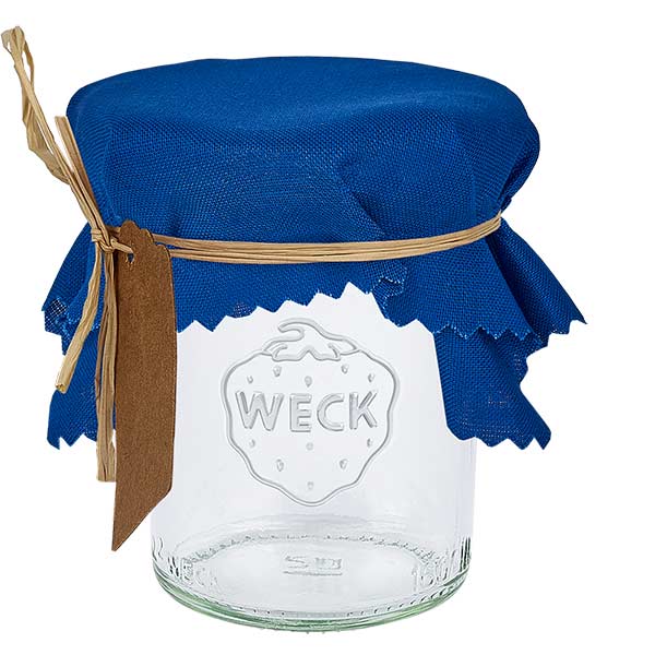 Smyckesfodral i tyg blått 15cm kvadrat