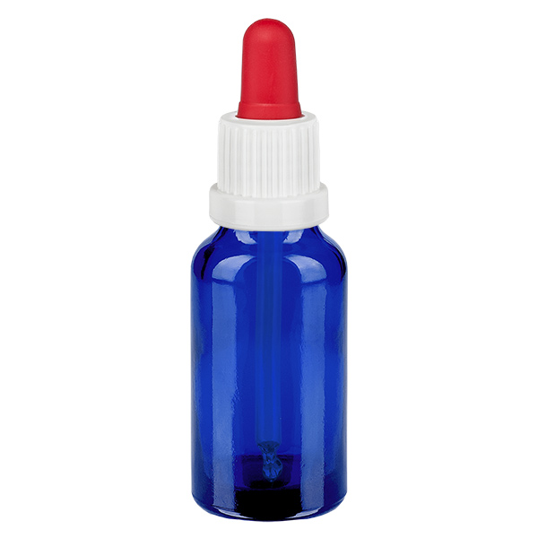 20 ml pipettflaska vit/röd med säkerhetsförslutning BlueLine UT18/20