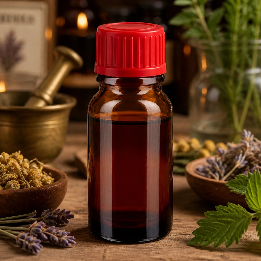 10ml flaska 11mm skruvkork röd standard BrownLine UT18/10 Kompakt 10 ml BrownLine-glasflaska idealisk för aromaterapitillämpningar och naturopati