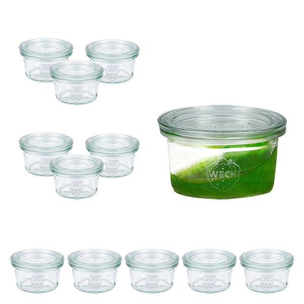 Set med 12 glas Weck 50 ml med 12 glaslock