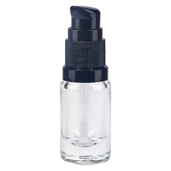 Apoteksflaska klar 5ml pumpkork svart standard Apoteksflaska klar 5ml pumpkork svart standard
