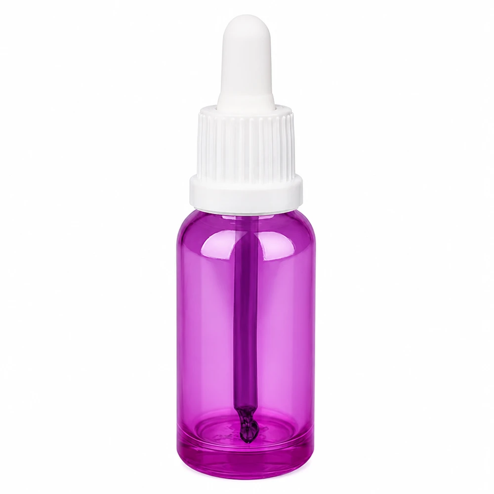 20ml pipettflaska vit Originality skruvkork PurpleLine UT18/20 20 ml pipettflaska i violett med vitt lock för exakt dosering