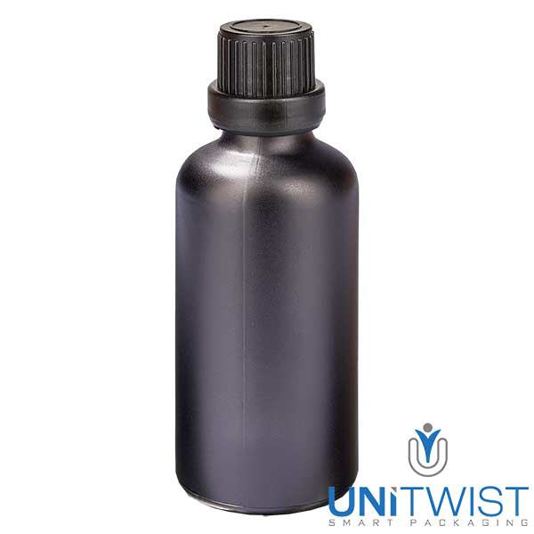 50ml Droppflaska 2mm med manipulationsskyddad förslutning SvartL. UT18/50 50ml Droppflaska 2mm med manipulationsskyddad förslutning SvartL. UT18/50