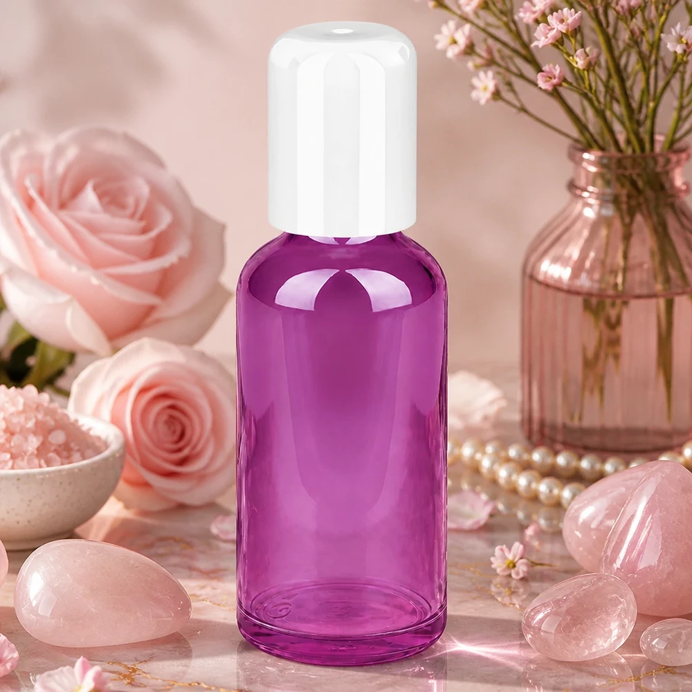 50ml roll-on flaska vit standard PurpleLine UT18/50 50 ml roll-on-flaska med praktiskt vitt lock, perfekt för resor och när du är på språng