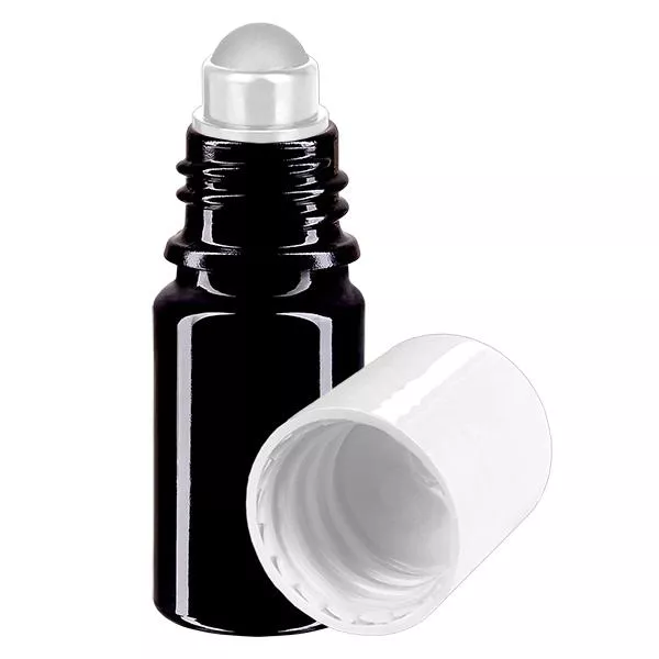 Apoteksflaska violett 5ml roll-on lock vit Apoteksflaska violett 5ml roll-on lock vit