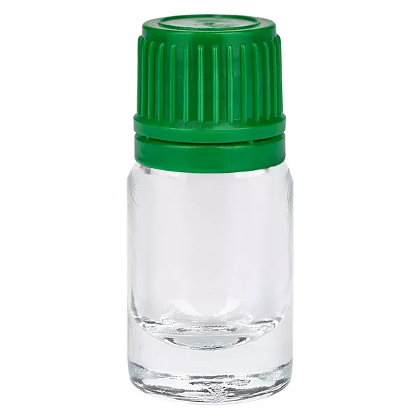5ml flaska 11mm skruvkork grönt manipulationsskyddat lock ClearLine UT18/5 5ml flaska 11mm skruvkork grönt manipulationsskyddat lock ClearLine UT18/5