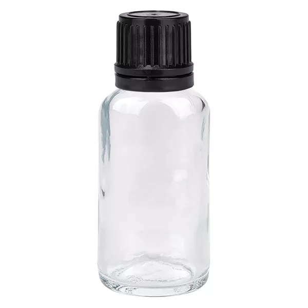 20ml flaska 11mm skruvkork svart säkerhetslock ClearLine UT18/20 20ml flaska 11mm skruvkork svart säkerhetslock ClearLine UT18/20