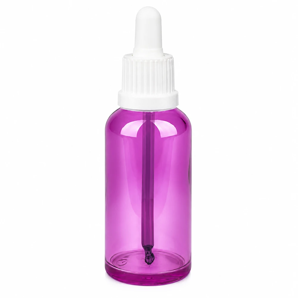 50ml pipettflaska vit Originality skruvkork PurpleLine UT18/50 50 ml pipettflaska, lila transparent med vitt lock för exakt dosering