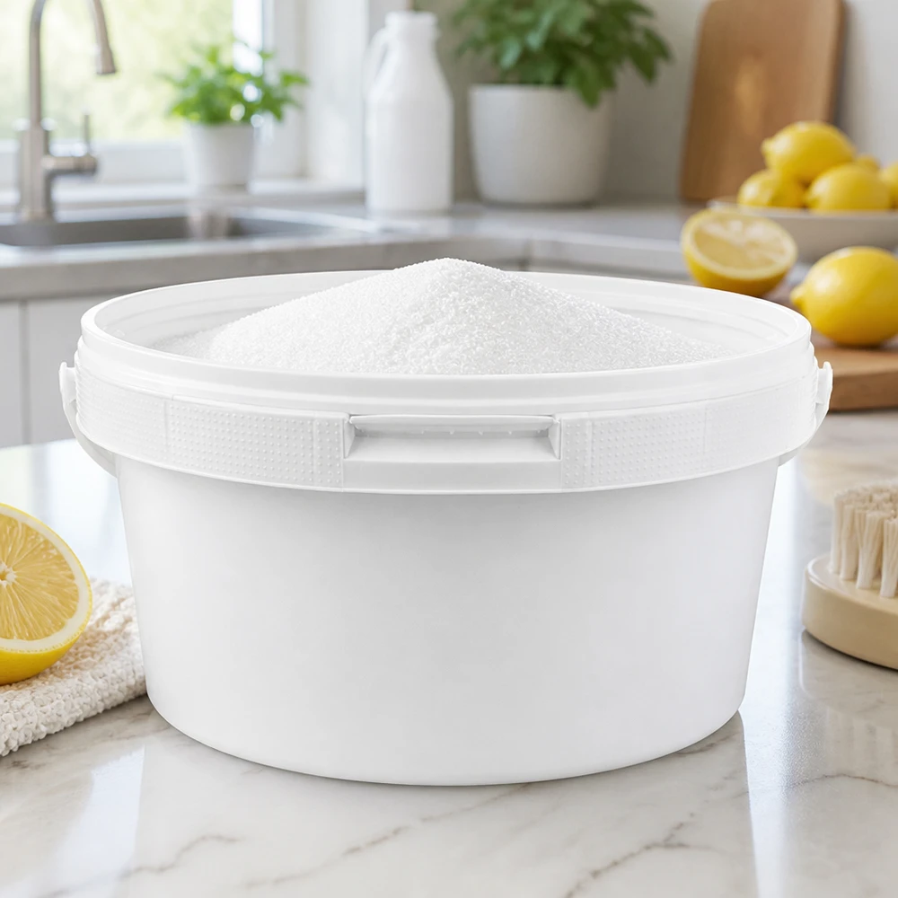Liten hink på 3,5 liter i vit PP-plast med lock för kök och hushåll