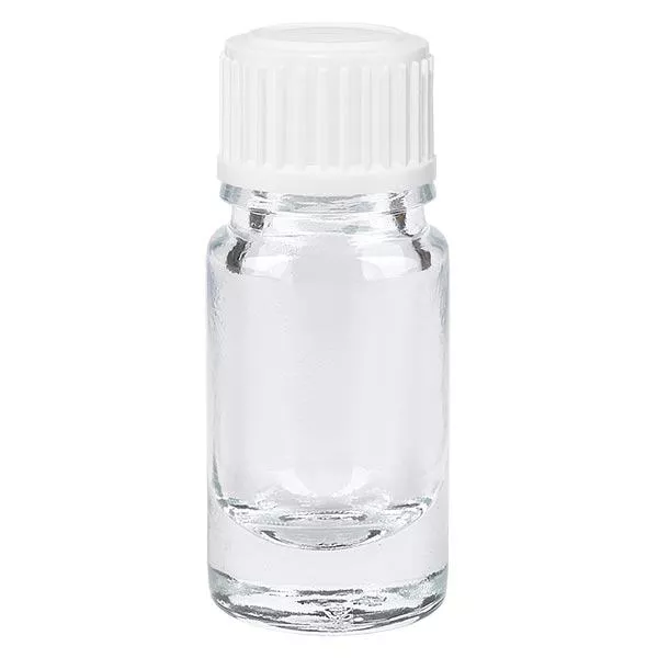 Apoteksflaska klar 5ml skruvkork vit standard Apoteksflaska klar 5ml skruvkork vit standard