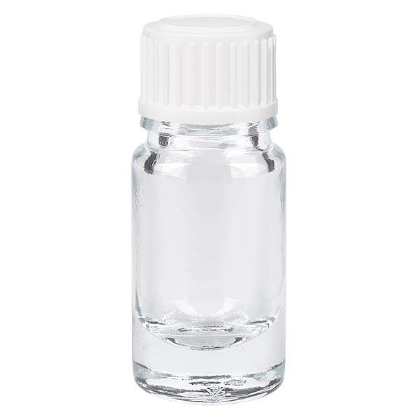 Apoteksflaska klar 5ml skruvkork vit standard Apoteksflaska klar 5ml skruvkork vit standard