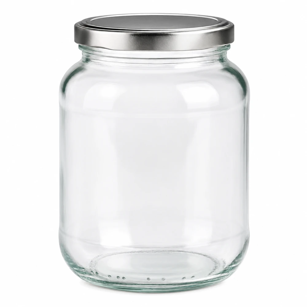 Oval burk 370 ml med lock BasicSeal silver UNiTWIST
