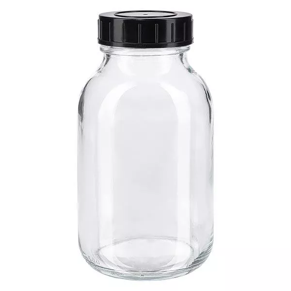 500ml flaska med vid hals, klarglas med skruvkork 500ml flaska med vid hals, klarglas med skruvkork