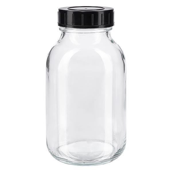 500ml flaska med vid hals, klarglas med skruvkork 500ml flaska med vid hals, klarglas med skruvkork
