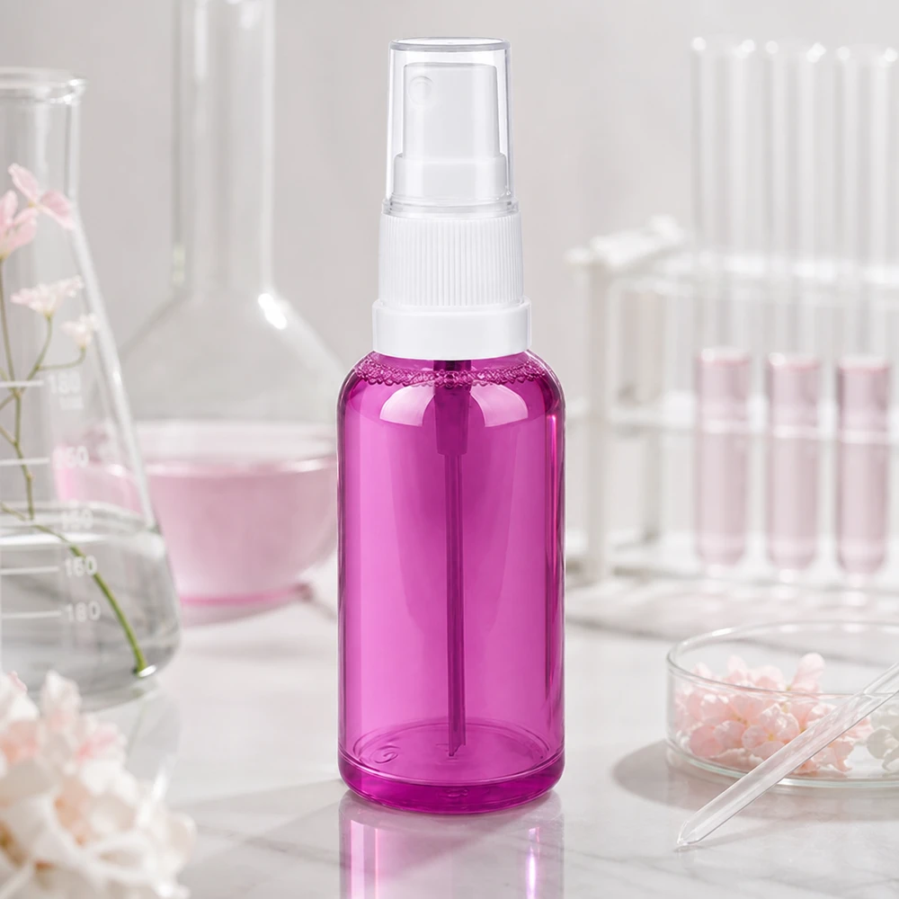 50ml sprayflaska vit/transparent Standard PurpleLine UT18/50 Liten 50 ml sprayflaska i plast i transparent lila med praktiskt sprayfäste