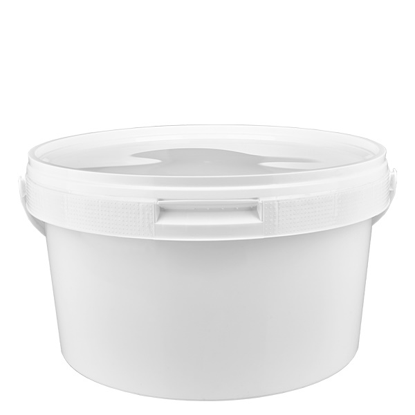 3,5-liters hink i vit polypropenplast med lock 3,5-liters hink i vit polypropenplast med lock
