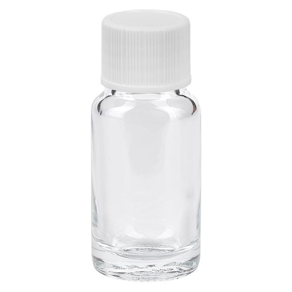 10ml flaska 11mm skruvkork vit Standard ClearLine UT18/10 10ml flaska 11mm skruvkork vit Standard ClearLine UT18/10