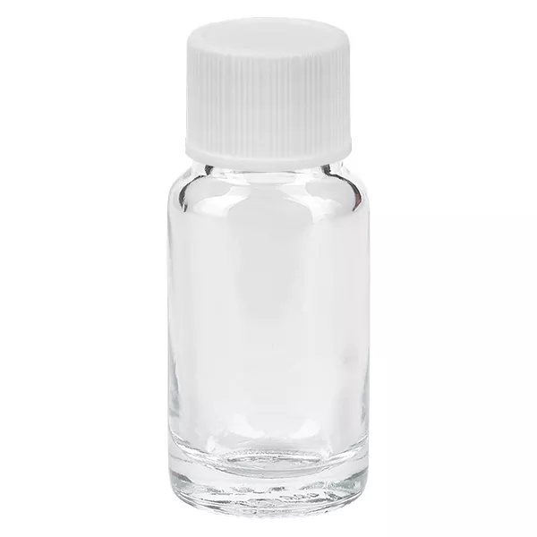 10ml flaska 11mm skruvkork vit Standard ClearLine UT18/10 10ml flaska 11mm skruvkork vit Standard ClearLine UT18/10