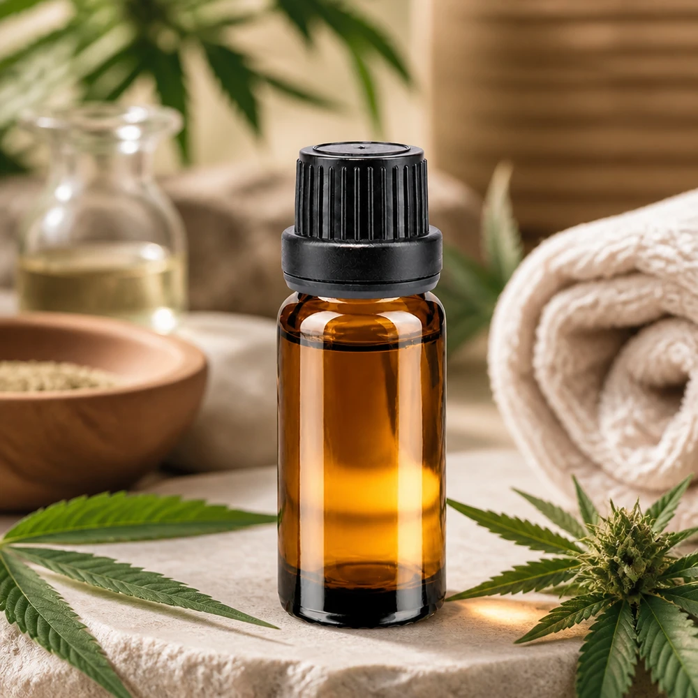 Apoteksflaska brun 10ml dropplock hällring 2mm svart manipuleringssäkert lock Brun glasflaska på 10 ml med svart barnsäkerhetslock för CBD-olja och naturkosmetik