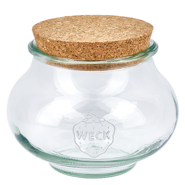 560ml smyckesburk WECK RR80 med naturkork WECK smyckesburk 560ml RR80 med naturkorklock förvaringsburk konserveringsburk med korklock