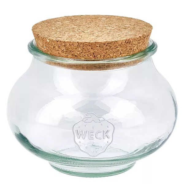560ml smyckesburk WECK RR80 med naturkork WECK smyckesburk 560ml RR80 med naturkorklock förvaringsburk konserveringsburk med korklock