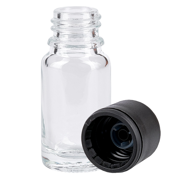 10ml flaska 6mm skruvkork svart standard ClearLine UT18/10 10ml flaska 6mm skruvkork svart standard ClearLine UT18/10
