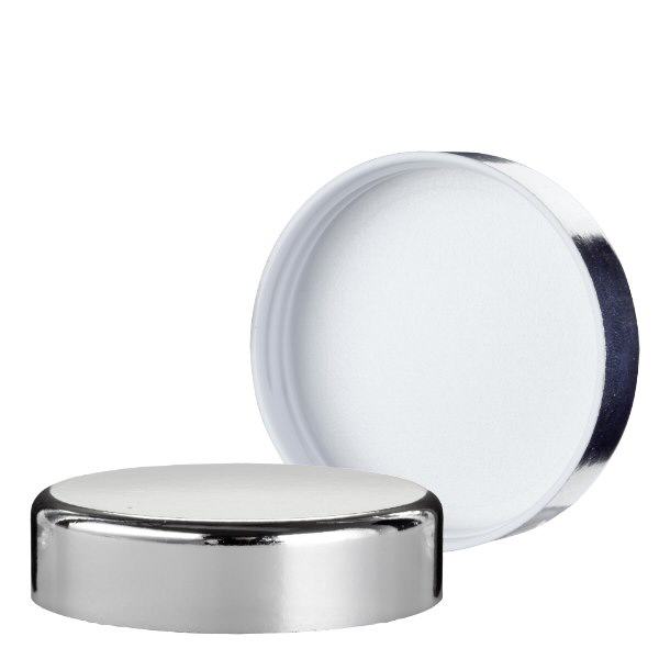 Silverfärgad skruvkork av härdplast, gänga 52mm ApoGlas®