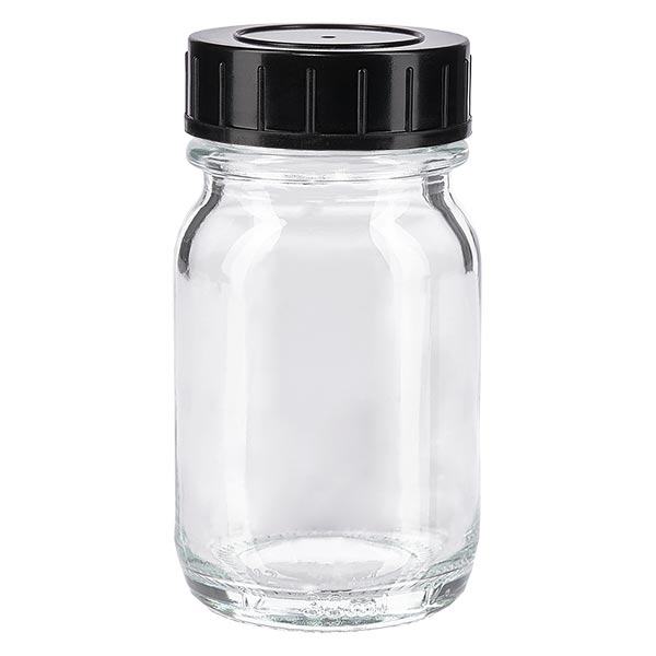 30ml bredhalsad flaska klarglas med skruvkork