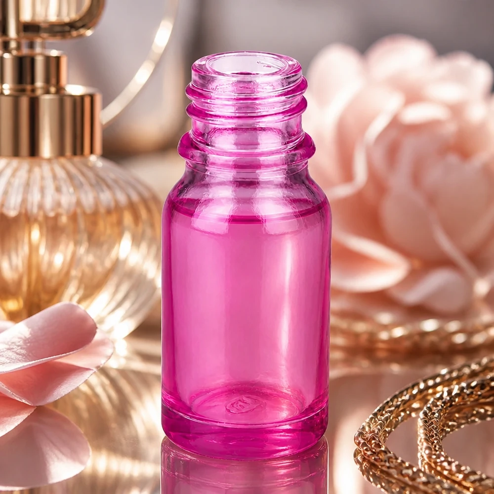 Elegant 10 ml PurpleLine UT18/10 UNiTWIST-glasflaska i magenta för skönhets- och hälsoprodukter