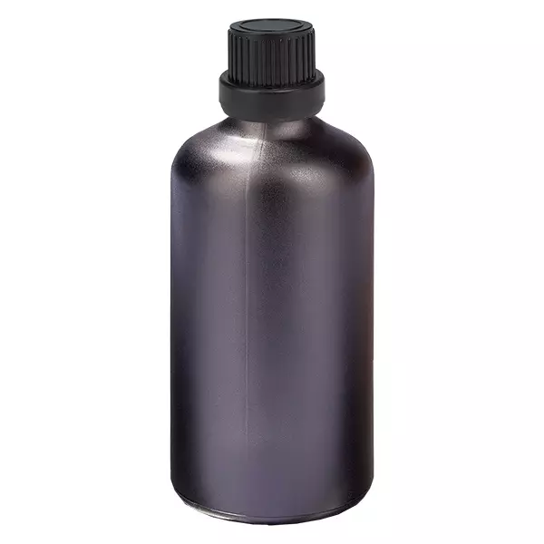 100ml flaska 11mm skruvkork svart med säkerhetsförslutning BlackLine UT18/100 100ml flaska 11mm skruvkork svart med säkerhetsförslutning BlackLine UT18/100