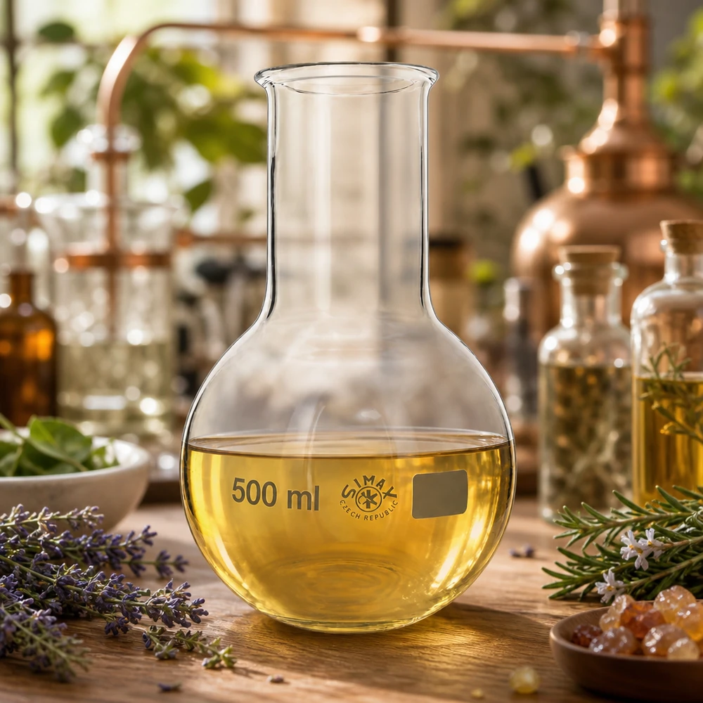 Höftkolv 500ml bred hals Precis 500 ml ståkolv av högkvalitativt laboratorieglas med ergonomisk design med vid hals