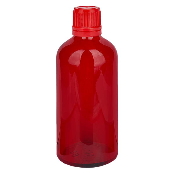 100ml flaska 11mm skruvkork röd sabotagesäker kapsyl RedLine UT18/100 100ml flaska 11mm skruvkork röd sabotagesäker kapsyl RedLine UT18/100