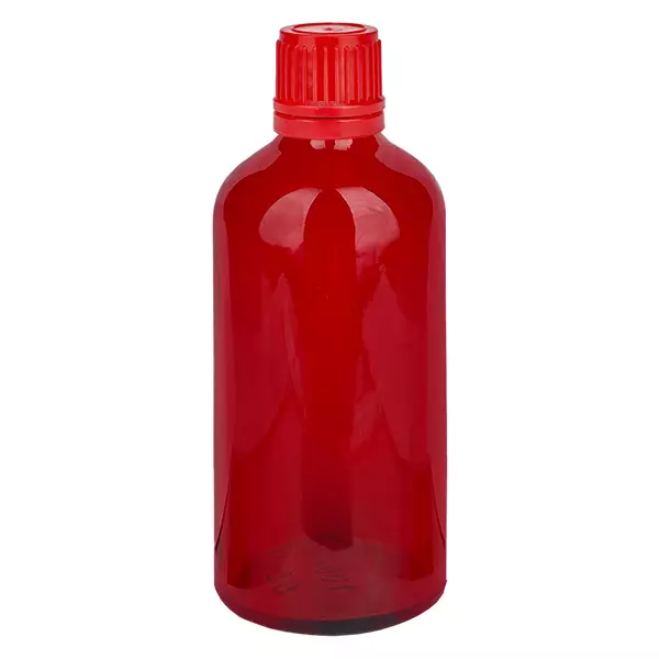 100ml flaska 11mm skruvkork röd sabotagesäker kapsyl RedLine UT18/100 100ml flaska 11mm skruvkork röd sabotagesäker kapsyl RedLine UT18/100